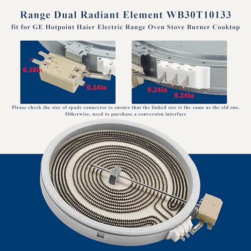 WB30T10133 Burner Radiant Surface Element fit for GE Hotpoint Electric Range Oven Stove Cooktop Parts JB745DF1WW JB630RF1SS JD630SF1SS PS905SP2SS JBP81SM2SS EAP2321567,9in 1Pack LUXRILIX