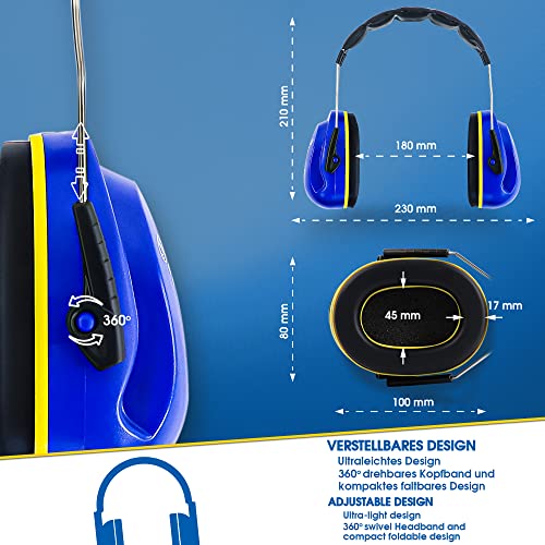 S&R Defender II Ear Protectors, Professional, Adjustable Noise-Canceling Headphones for Comfort & Safety in Industry, Crafts - Image 2