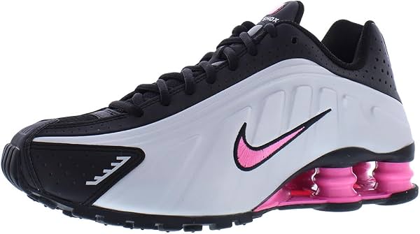 Nike Shox R4 Zapatos para Niños Grandes (Negro/Rosa Chicle/Plata Metálico)