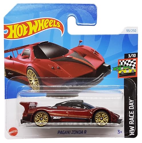 Hot Wheels - Pagani Zonda R - HW Race Day 3/10 - HTC78 - Short Card - Superdeportivo - Rojo oscuro - Mattel 2024 - 1:64