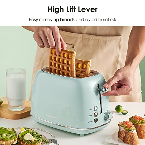 Redmond 2 Slice Toaster Retro Stainless Steel Toaster With Bagel, Cancel, Defrost Function And 6 Bread Shade Settings Bread Toaster, Extra Wide Slot And Removable Crumb Tray, Mint Green, St028 #TOP4
