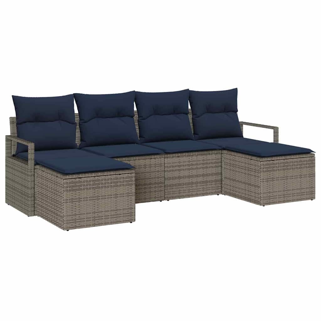 polirattan ognioodporny taras ogród modułowy zestaw szary 230 x 117 x 85 cm