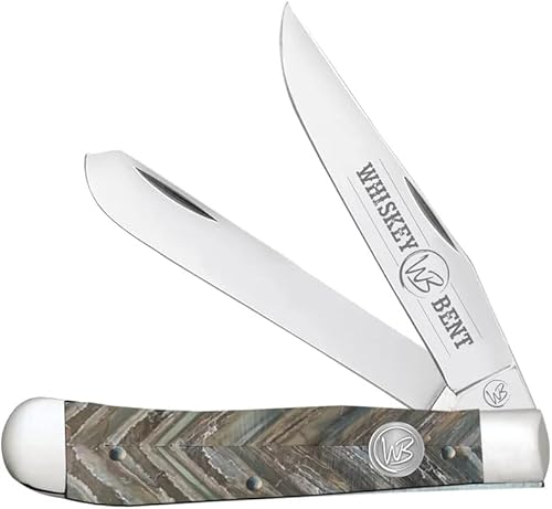 Miniatura 1 de WHISKEY BENT HAT CO. Cuchillo de bolsillo plegable tradicional de 4.125 pulgadas, longitud cerrada, cuchillas de acero inoxidable 440C