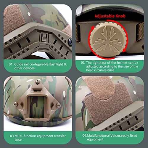 Ghileo Airsoft Tactical Military Helmet, Fast Mh/Pj/Bj Type Combat Protective Gear For Paintball Game Skateboard Outdoor Activities #TOP3