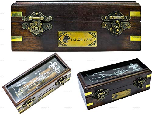 Sailor's Art Antique Brass Telescope Wooden Box-Vintage Look-Premium Quality Dollond London Brass Telescope with Glass Optics-Fully Calibrated High Magnification Celestial Viewing-Antique Home Decor - Image 2