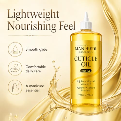 Image of TMPE Professional Cuticle Oil Refill /Bulk Pack, enriched with Jojoba Oil, Vitamin E & Sweet Almond Oil. Manicurist's Choice for Healthy, Nourished Nails & Cuticles - 200ml