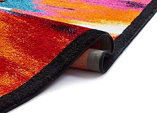 image for Well Woven Champlain Multi Cubes Yellow Orange Blue Modern Abstract Pa