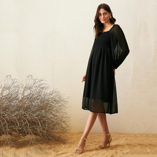 Image of Rare Women's Georgette A-Line Midi Dress