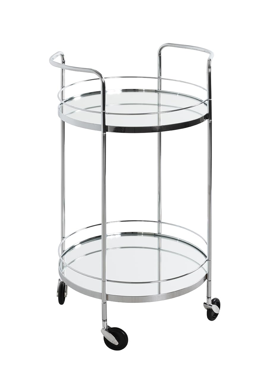 HAKU Carrello di servizio cromo metallo specchio Art Deco 80x48 cm