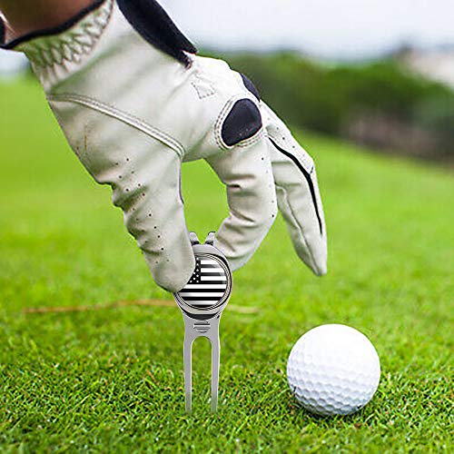CHIVENIDO Premium Golf Divot Tool Metal Golf Divot Repair Tool and Magnetic Ball Marker (2)