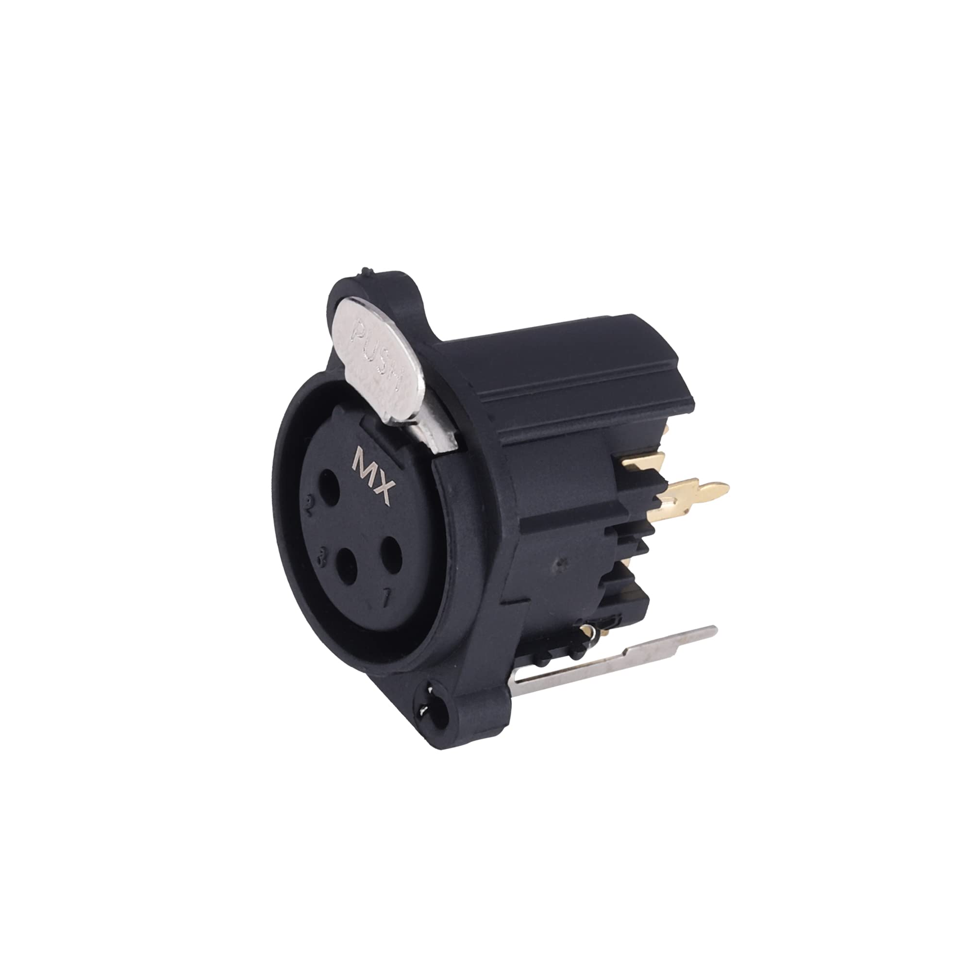 MX 3‑Pin XLR Female Panel-Mount Connector – Pure Copper Nickel-Plated Mic Socket for Low-Noise Audio, Junction Box Mounting-image-5