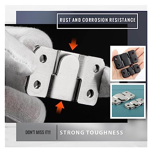 Image of Stainless Steel Interlock Hanging Buckle Flush Mount Bracket Furniture Connector Wall Picture Frame Hanger Display Hooks (Color : Silver, Size : Small)