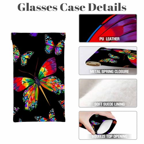 Image of Dragonfly Glasses Case Lightweight Glasses Cases PU Sunglass Organizer Eyeglasses Case Glasses Cases For Men Women