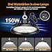 RUISUN UFO 150W Werkstattlampe LED Hallenstrahler Dimmbare 90W/120W/150W High Bay Light 25500LM Treiber 6000K Superhelle Werkstatt Deckenleuchte IP65 Industriestrahler 120° für Fabriken, Lager