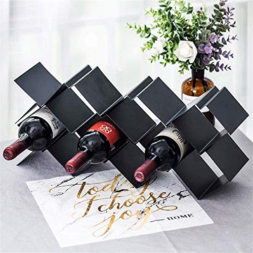 Soporte para 9 botellas de vino metálico negro miniatura 3