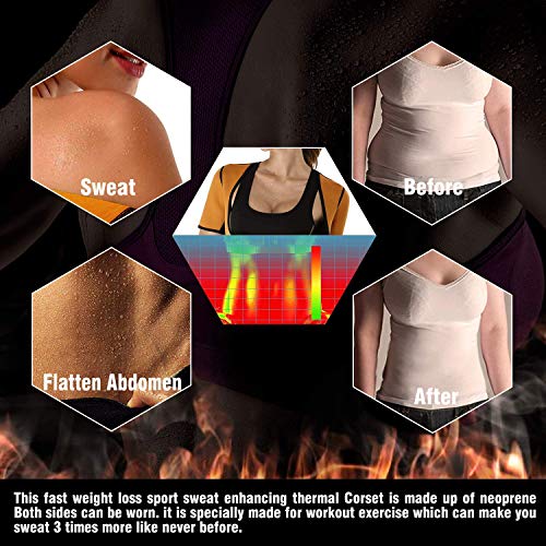 Nonecho Women Sauna Body Shaper Sweat Suit Sleeve Spa Cami Hot Neoprene Slimming Workout Vest Waist Trainer Top #TOP1