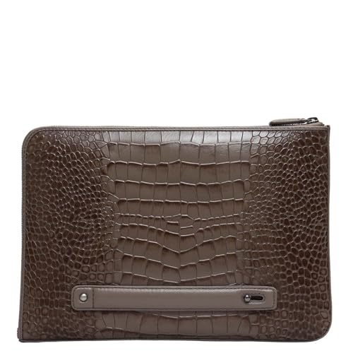 Image of Da Milano Leather Laptop Sleeve for Men & for Women - Fits Up To 14 inch Laptop - Grey (SL-1435M-A)