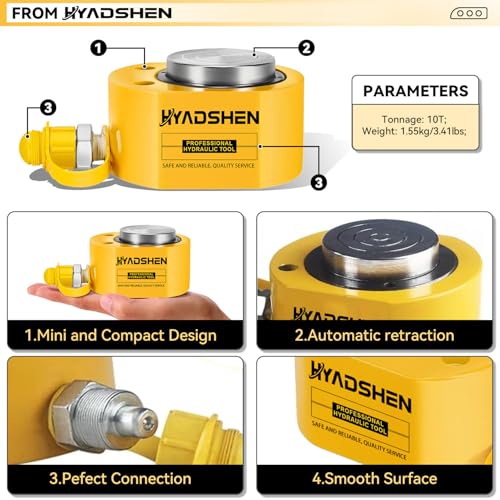 Image of 10Ton Hydraulic Cylinder Jack,Low Profile Hydraulic Ram Jack,Hydraulic Porta Power Ram Lifting Jack,Industrial Mini Hydraulic Cylinder