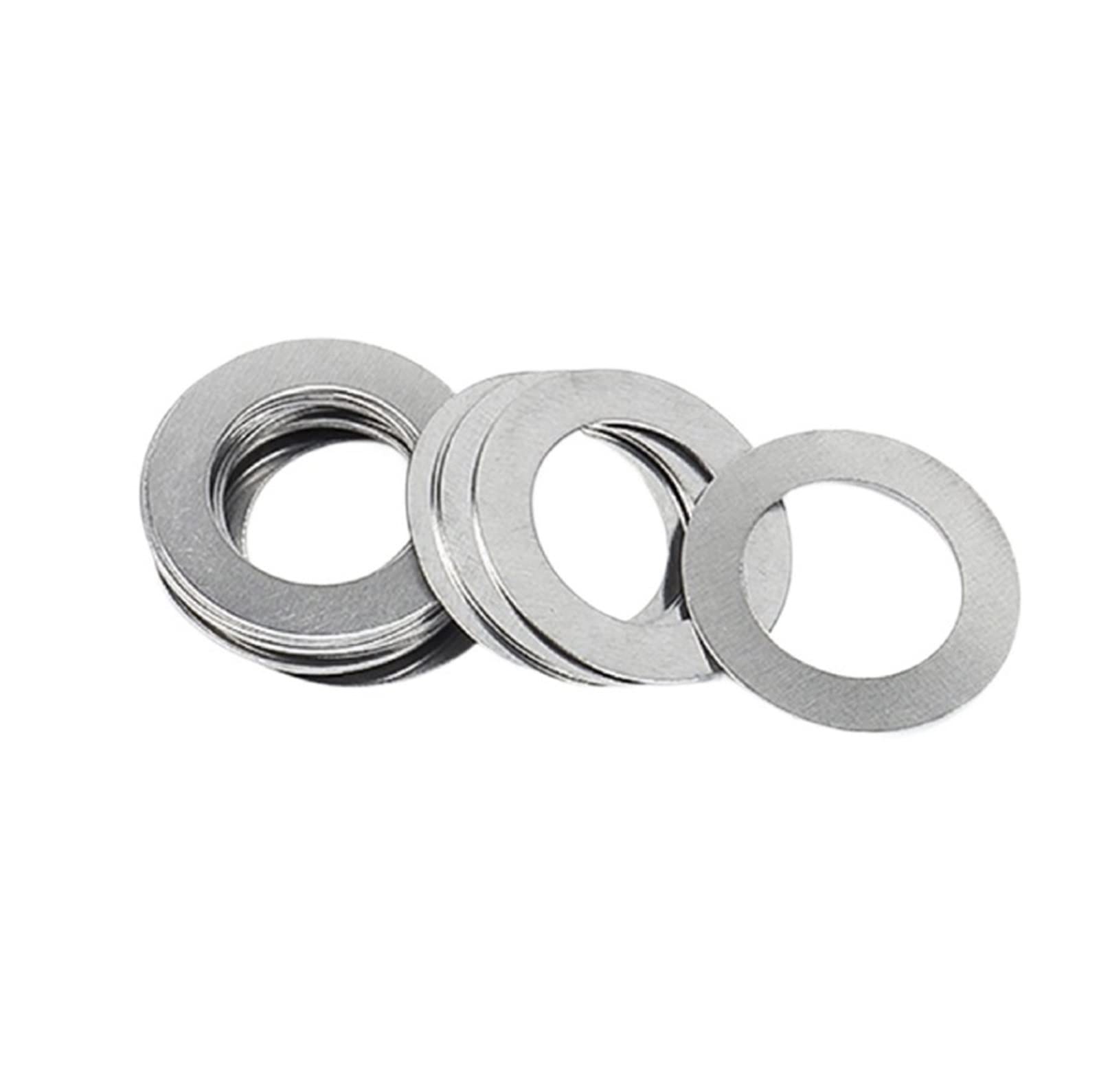 Arandelas de acero inoxidable，Arandelas planas， 20 piezas 304 acero inoxidable 0,1 0,2 0,3 0,48mm arandela plana ultrafina ajuste cuña de junta plana(M28x40Thick0.2mm)