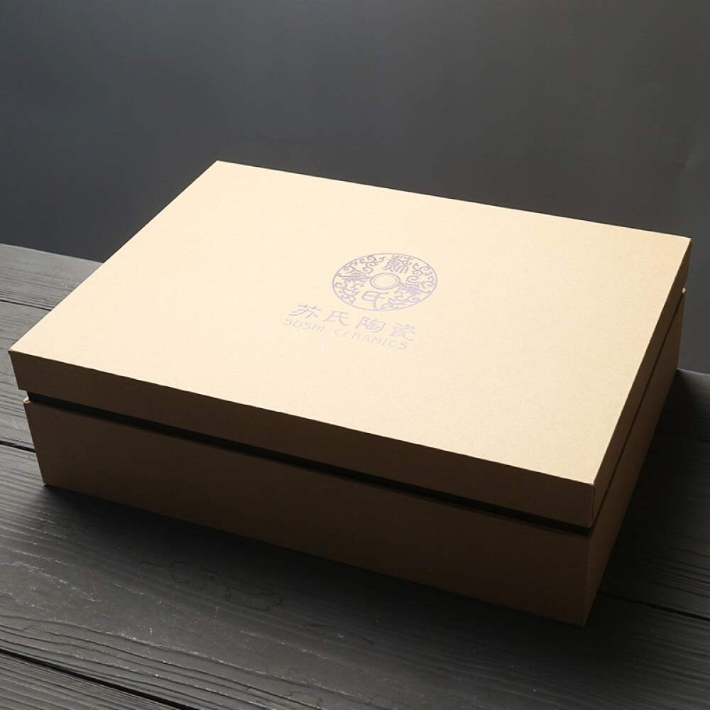 Ensemble complet de service à thé Grès noir carbone Kung Fu tasse à thé avec coffret cadeau (bol à trois pièces), service à thé rétro décoration