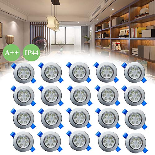 Preisvergleich Produktbild Froadp 20x3W LED Einbauleuchten Schwenkbar Deckenspots Haushalt Unter-Einbauleuchten Elektroinstallation Einbaustrahler für Wohnaccessoires Leuchtensysteme(Warmweiß)