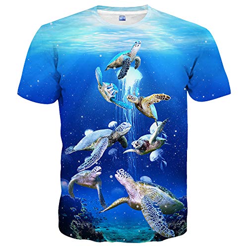 LAIDIPAS T-shirt à manches courtes unisexe imprimé 3D - multicolore - Taille L