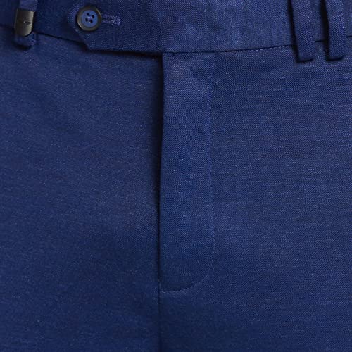 Image of Park Avenue Men's Terry Rayon Blend Solid Pattern Active Fit Flat Front Formal Trouser