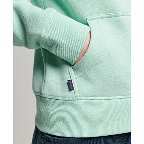 Superdry Womens Organic Cotton Vintage Logo Zip Hoodie, Relaxed Fit Minted Marl Size 6 #TOP3