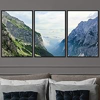 3 Piece Framed Canvas Wall Art Mountain Top Landscape Canvas Prints Home Artwork Decoration for Living Room,Bedroom - 16
