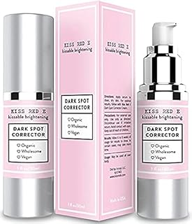 Kiss Red E Dark Spot Remover Corrector Cream for Face and Body. Men and Women Made in USA Hyaluronic-Acid, Green Tea Extract 1 OZ
