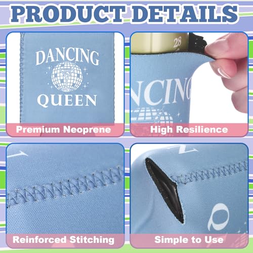 Image of SiliFine 12 Pcs Bachelorette Party Can Sleeves Bulk Coquette Bachelorette Party Decoration Cowgirl Can Sleeves for Bridal Shower Gifts(4 x 2.4 Inches,Dancing Queen)
