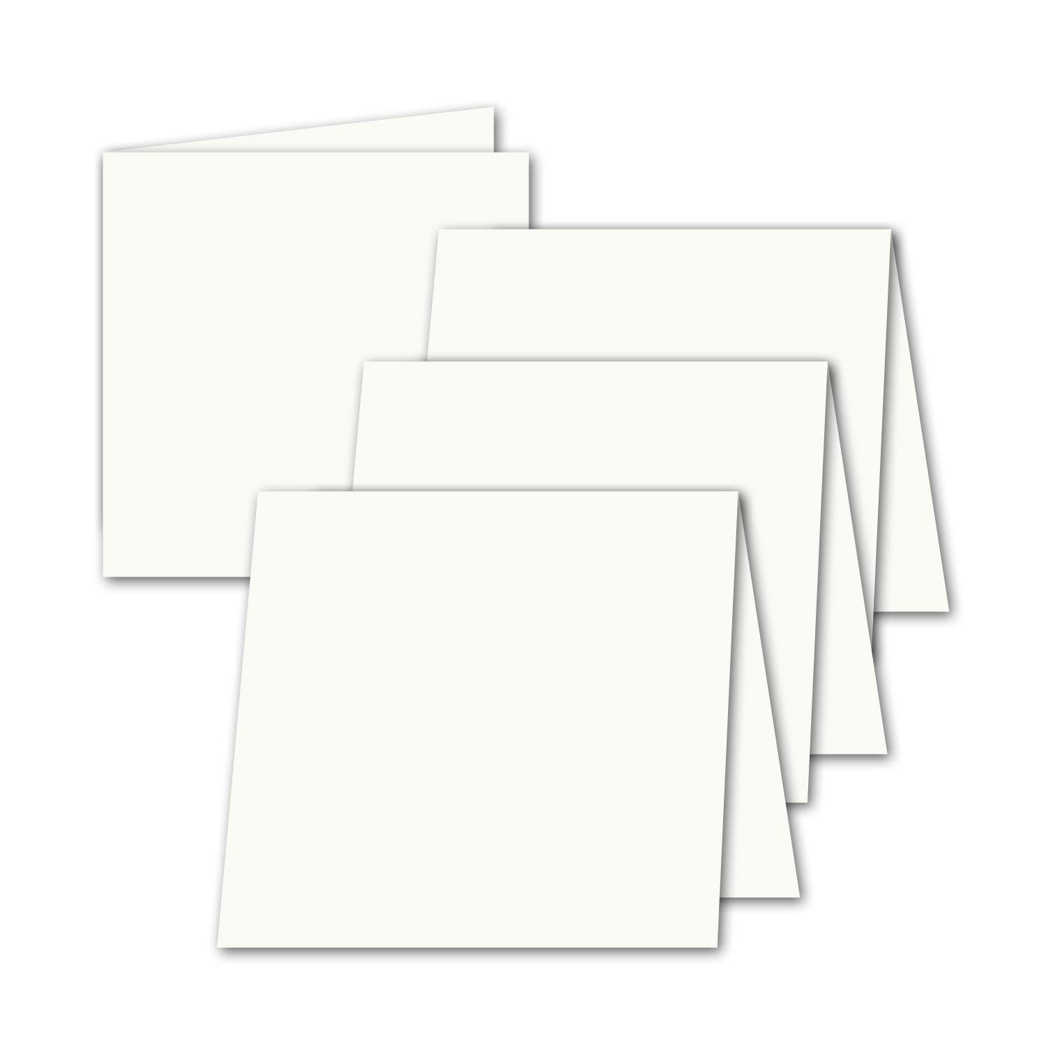 250x Inserto plegable para tarjetas dobles cuadradas - color: crema - 130 x 260 mm (130 x 130 mm plegado) - by GUSTAV NEUSER