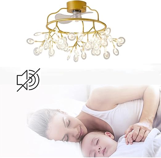 SCZWP8 Nordic Light Luxe Stijl Creatieve Slaapkamer Kroonluchter Restaurant Firefly Fan Lamp LED Dimmen Plafondlamp Met Afstandsbediening 3-kleuren Dimbaar 6-speed Wind photo 3