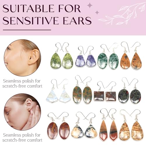 Earrings Set for Women - 20 Pairs Crystal Drop & Dangle Earrings, Assorted Natural Gemstones - Handcrafted3