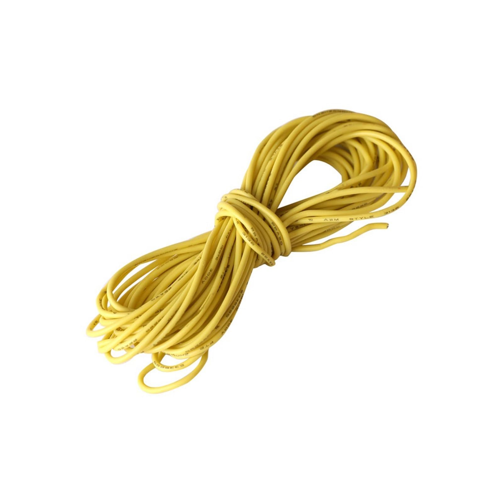 HYQOUKLR Hook up Wire Kit, UL3132 22AWG Tinned Copper Silicone Wire 300V Flexible Stranded Multicolor 5-10M DIY(Yellow,5 Meters)
