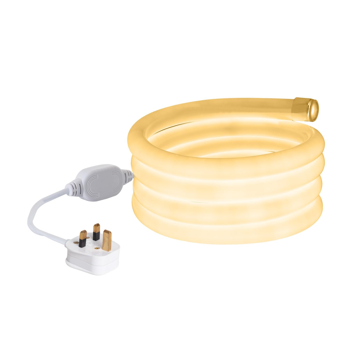 LEDKIA Striscia LED Neon Regolabile 220V Bianco Caldo Circolare 360 9W/m IP