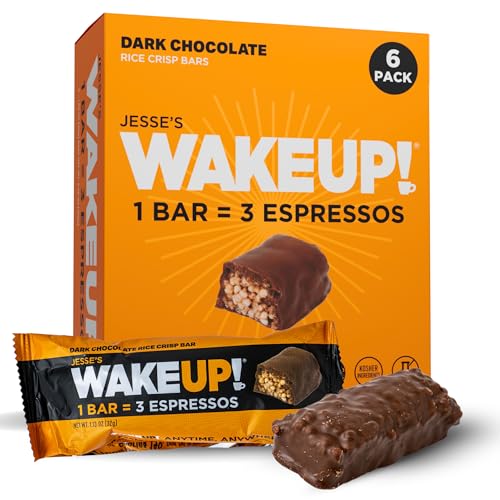 Image of WAKE UP! Caffeinated Dark Chocolate Bars, 3 Espressos, Gluten Free, 6 Pack