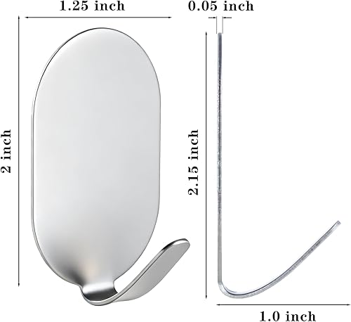 Miniatura 3 de Ganchos adhesivos adhesivos para colgar, ganchos para llaves, ganchos de pared de acero inoxidable, ganchos Command, ganchos para abrigos, ganchos