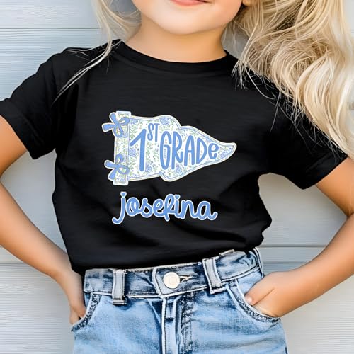 Custom Kid's Name Shirt for Back to School, Custom Alphabet T-Shirt, First Day of School Kid Toddler Tee for Girls Boys4