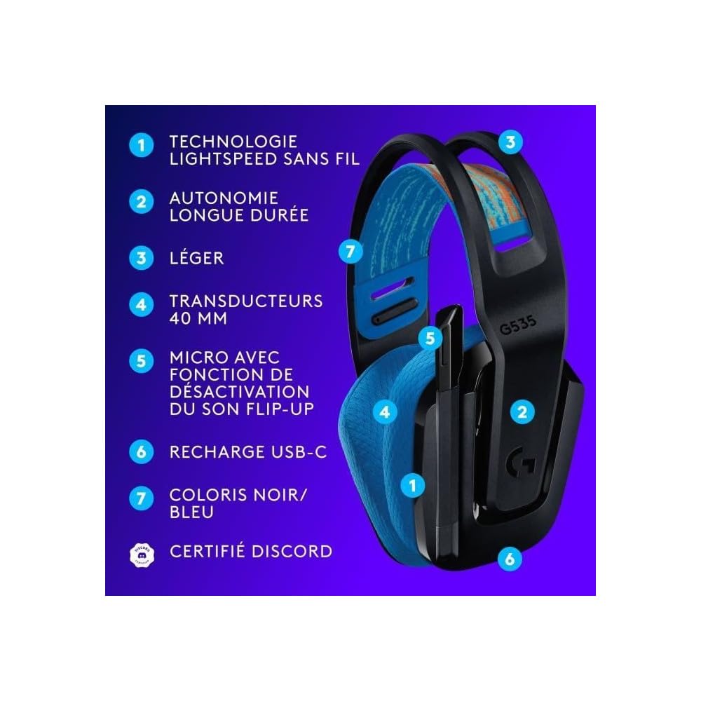 Logitech G535 ワイヤレスヘッドセット G535 LIGHTSPEED Wireless Gaming Headset | Logitech G