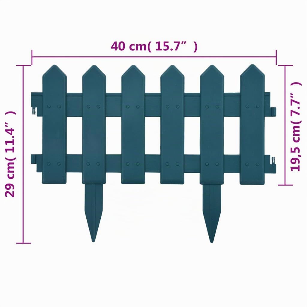 vidaXL 25x Bordature per Prato Design Tradizionale ad Incastro Robuste Eleganti Bordo Giardino Recinzione Confine Erba Aiuole Verde 10 m in PP