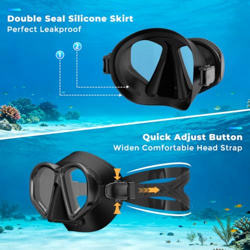 Equipo de snorkel para adultos con tubo de snorkel plegable y máscara miniatura 5