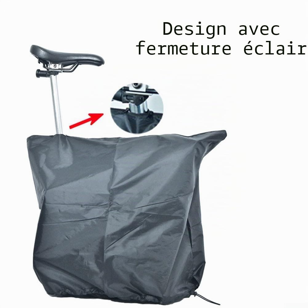 Housse anti-poussière pour vélo pliable Brompton, protège cadre avec sac de rangement bonus, Sac de Sacoche étanche à la Poussière Pliable Sac de Pluie Housse de Pluie pour Vélos