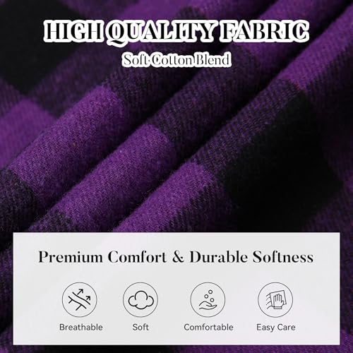 Image of WARHORSEE Flannel Shirt for Men Long Sleeve Button Down Plaid Shirts