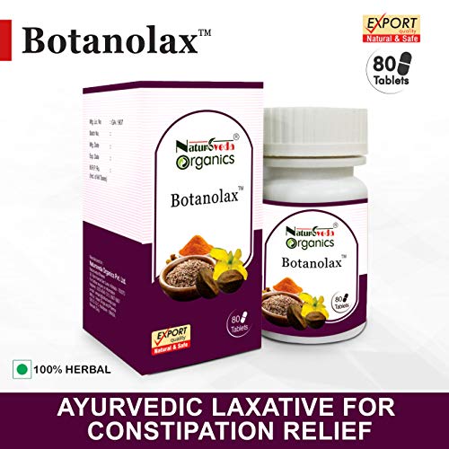 Botanolax for Constipation Relief and Smooth Bowel Function | Ayurvedic All-Natural Laxative for Easy Bowel Movements & Gastric Wellness | Natural, Vegetarian, Herbal (80 Tablets)