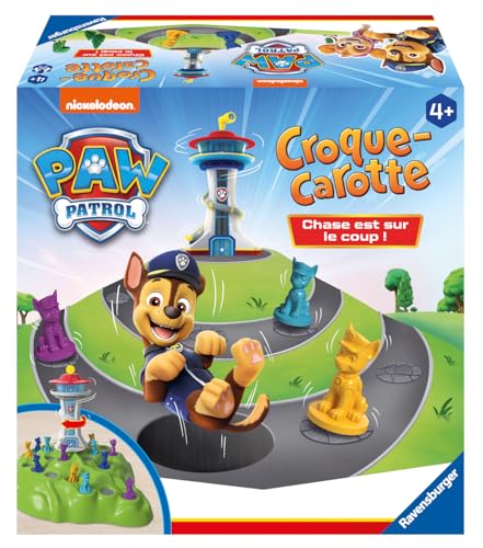Ravensburger - Croque Carotte Pat'Patrouille - Jeu de Parcours Rigolo - Chase Quartier Général - 2 à 4 Joueurs - Dès 4 Ans - 22385 - Version Française
