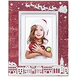 Red Wood Christmas Picture Frame