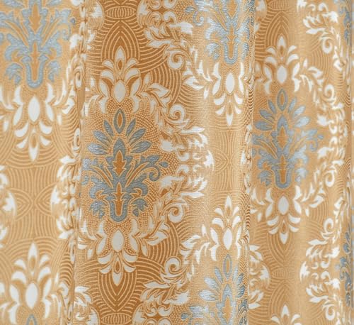 Image of Polyester Nexus Design Printed Room Darkening Window Curtains 6 Feet Set of 2 | Blackout Curtains for Bedroom Living Room Decor - Beige