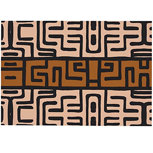 Juisticeville African Tablecloth Rectangle Farmhouse Boho Brown Mudcloth Rustic Desk Cover Waterproof Table Cloth For Kitchen Decor Party 60X80 In Brown #TOP6