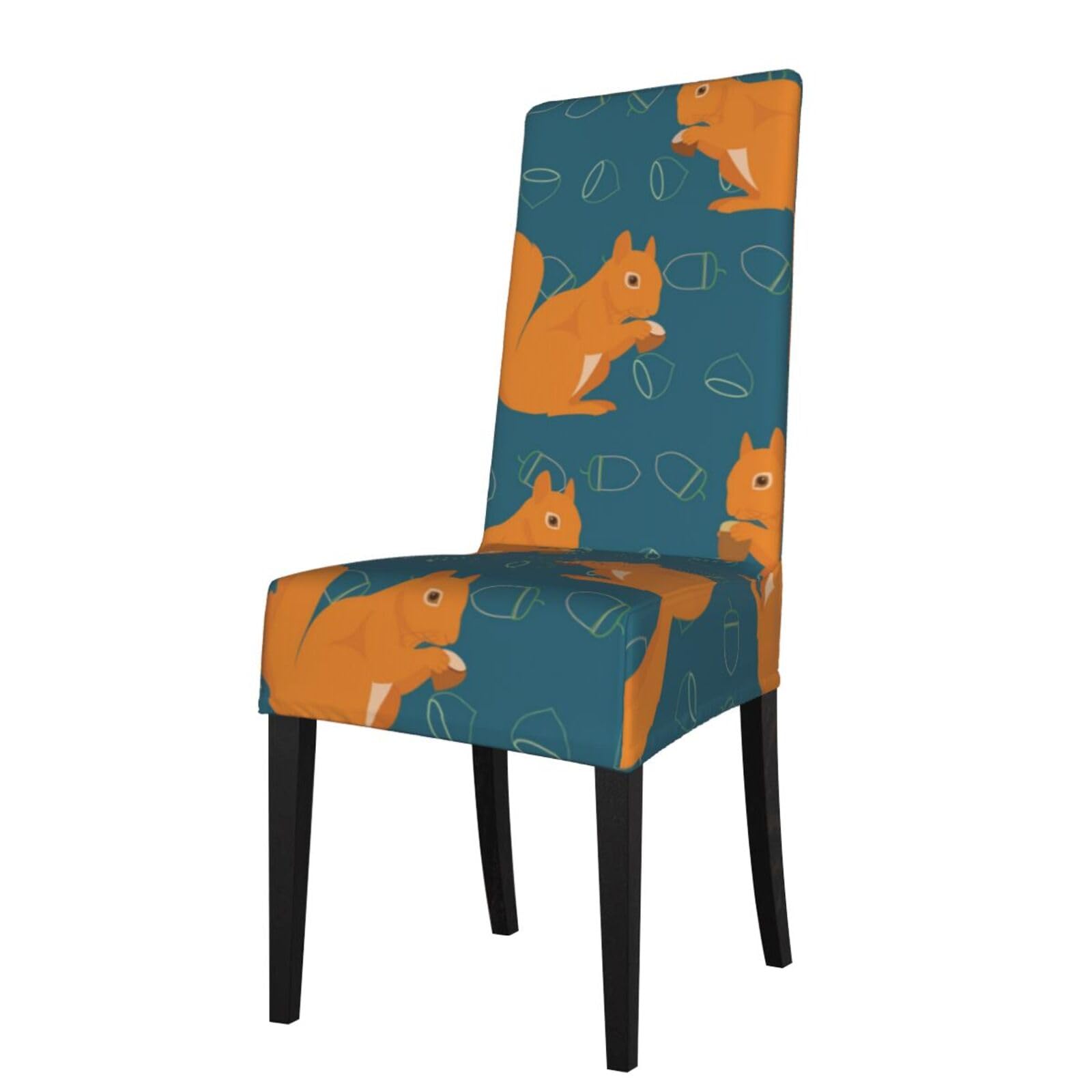 Lkymoh As Picture Cute Squirrel Animal Pattern, Chair Covers Stretch Chair Slipcovers For Dining Room, For Party Pet Protection Universal Fit Soft Polyester